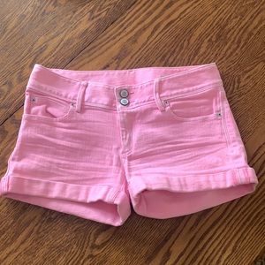 Hot pink jean shorts from lily Pulitzer